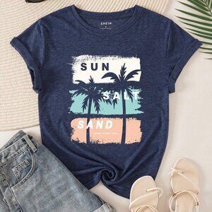 Beach - style Blue T - shirt, Enjoying Leisurely Summer Time